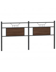 Testiera Rovere Marrone 160 cm in Legno Multistrato e Acciaio