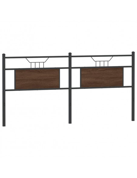 Testiera Rovere Marrone 160 cm in Legno Multistrato e Acciaio