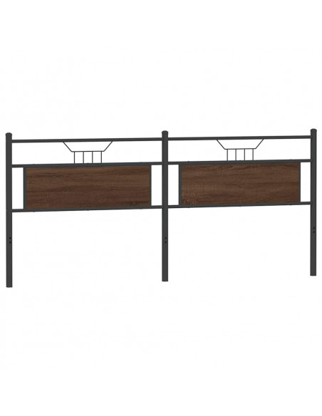 Testiera Rovere Marrone 200 cm in Legno Multistrato e Acciaio
