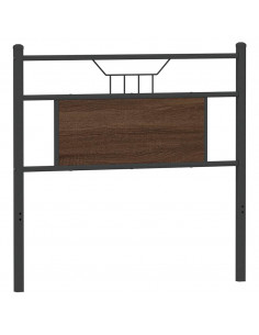 Testiera Rovere Marrone 75 cm in Legno Multistrato e Acciaio