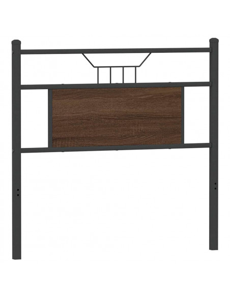 Testiera Rovere Marrone 75 cm in Legno Multistrato e Acciaio