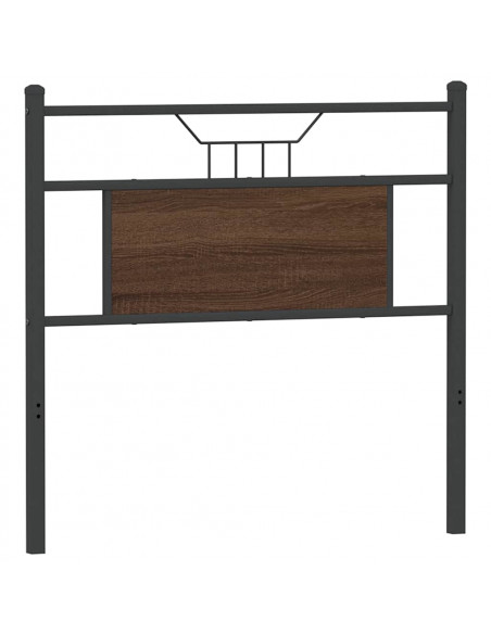 Testiera Rovere Marrone 80 cm in Legno Multistrato e Acciaio