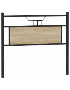Testiera Rovere Sonoma 107 cm in Legno Multistrato e Acciaio