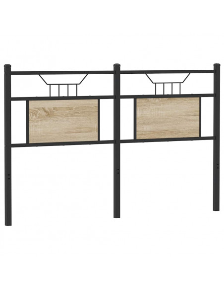 Testiera Rovere Sonoma 137 cm in Legno Multistrato e Acciaio