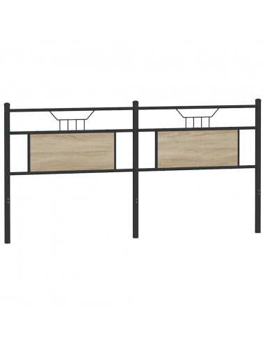 Testiera di Ricambio Rovere Sonoma 160 cm in Legno Multistrato e Acciaio