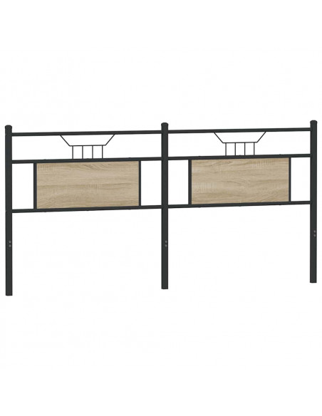 Testiera Rovere Sonoma 160 cm in Legno Multistrato e Acciaio