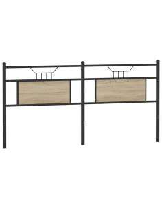 Testiera di Ricambio Rovere Sonoma 180 cm in Legno Multistrato e Acciaio