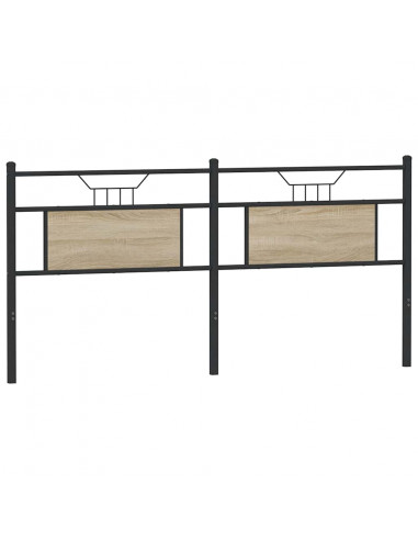 Testiera di Ricambio Rovere Sonoma 180 cm in Legno Multistrato e Acciaio