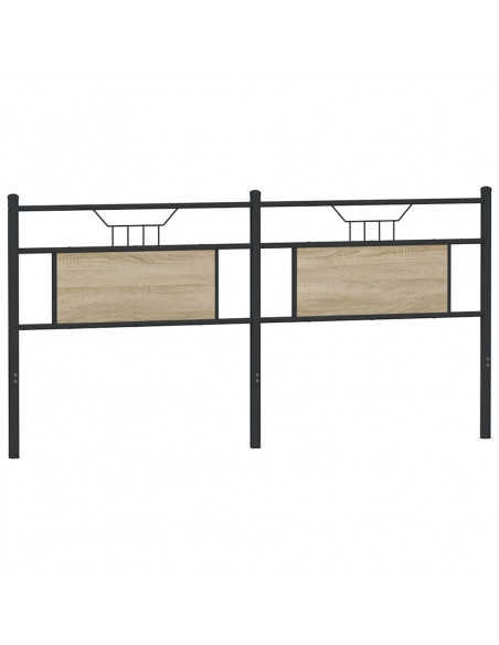 Testiera Rovere Sonoma 180 cm in Legno Multistrato e Acciaio