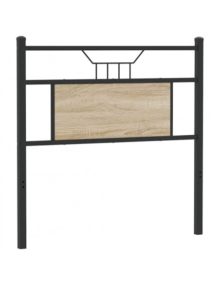 Testiera Rovere Sonoma 80 cm in Legno Multistrato e Acciaio