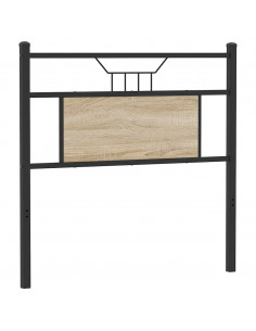 Testiera Rovere Sonoma 90 cm in Legno Multistrato e Acciaio