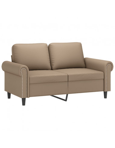 Set di Divani 2 pz con Cuscini Cappuccino in Similpelle