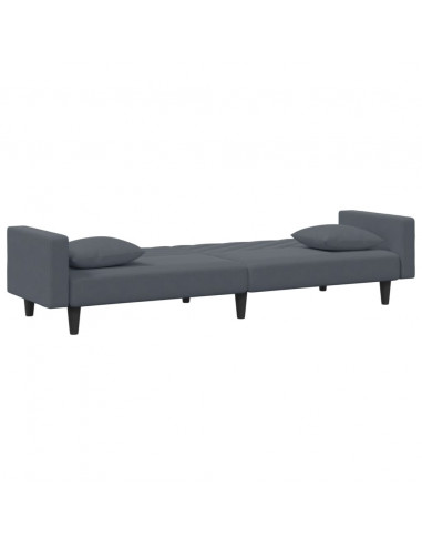 Set di Divani 2 pz con Cuscini Grigio Scuro in Velluto