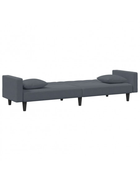 Set di Divani 2 pz con Cuscini Grigio Scuro in Velluto