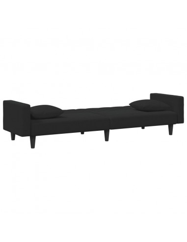 Set di Divani 2 pz con Cuscini Nero in Velluto