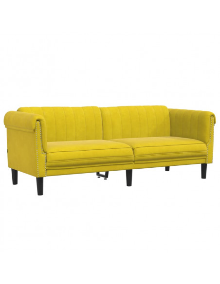 Set di Divani 2 pz Giallo in Velluto