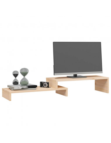 Supporto per Monitor (52-101)x22x14 cm Legno Massello di Pino