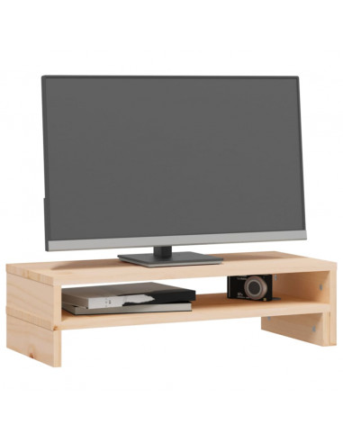 Supporto per Monitor (52-101)x22x14 cm Legno Massello di Pino
