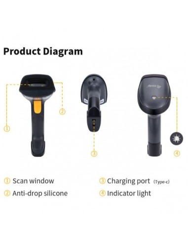 WIRELESS 2D BARCODE SCANNER + STAND