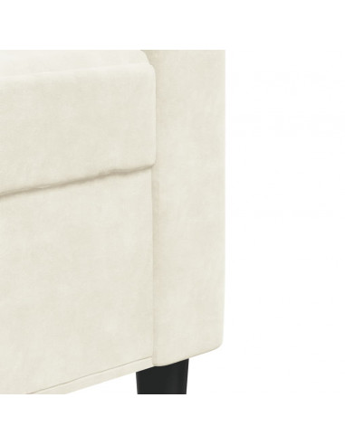 Set di Divani 3 pz con Cuscini e Rinforzi Crema in Velluto