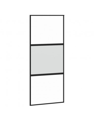 Porta Scorrevole Set Ferramenta Nera 90x205 cm Vetro Temperato