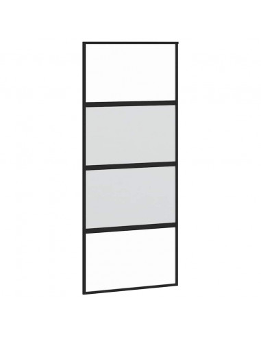 Porta Scorrevole Set Ferramenta Nera 90x205 cm Vetro Temperato