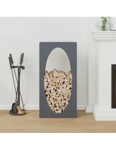 Rastrelliera per Legna da Ardere Antracite 50x23x100 cm