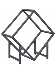 Rastrelliera per Legna da Ardere Antracite 50x25x50 cm 2