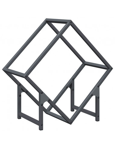 Rastrelliera per Legna da Ardere Antracite 50x25x50 cm