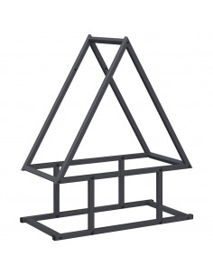 Rastrelliera per Legna da Ardere Antracite 50x25x60 cm 2