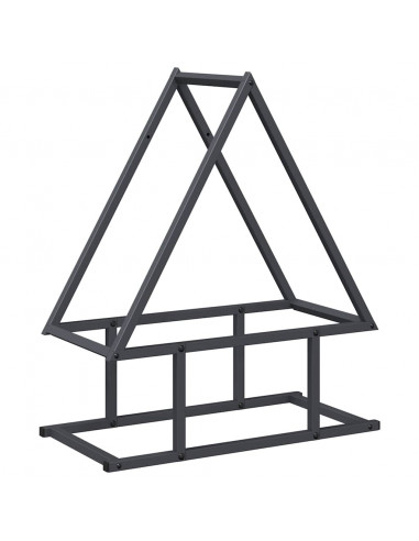 Rastrelliera per Legna da Ardere Antracite 50x25x60 cm