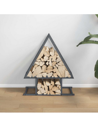 Rastrelliera per Legna da Ardere Antracite 50x25x60 cm
