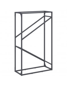 Rastrelliera per Legna da Ardere Antracite 60x25x100 cm 2