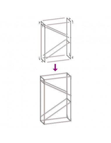 Rastrelliera per Legna da Ardere Antracite 60x25x100 cm