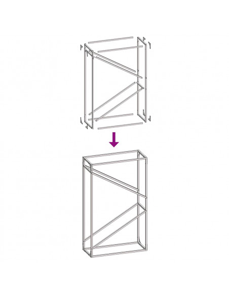 Rastrelliera per Legna da Ardere Antracite 60x25x100 cm