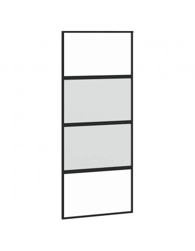 Porta Scorrevole Set Ferramenta Nera 90x205 cm Vetro Temperato