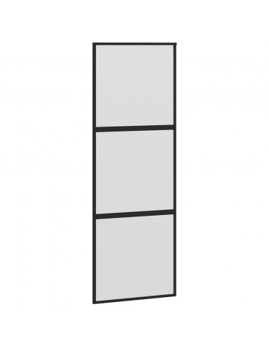 Porta Scorrevole Set Ferramenta Nera 90x205 cm Vetro Temperato