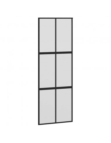 Porta Scorrevole Set Ferramenta Nera 90x205 cm Vetro Temperato