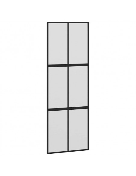Porta Scorrevole Set Ferramenta Nera 90x205 cm Vetro Temperato
