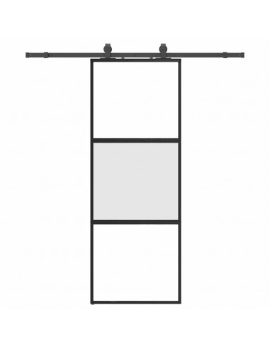 Porta Scorrevole Set Ferramenta Nera 76x205 cm Vetro Temperato