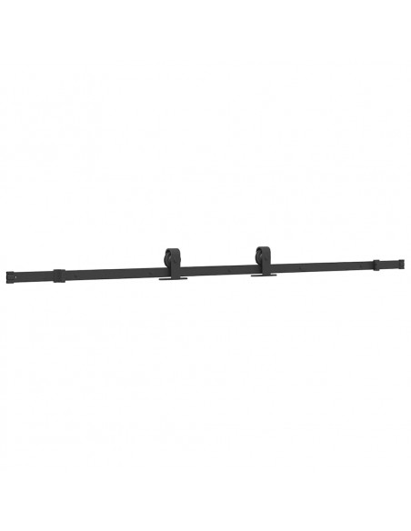 Porta Scorrevole Set Ferramenta Nera 76x205 cm Vetro Temperato