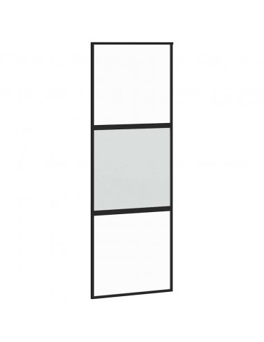 Porta Scorrevole Set Ferramenta Nera 76x205 cm Vetro Temperato