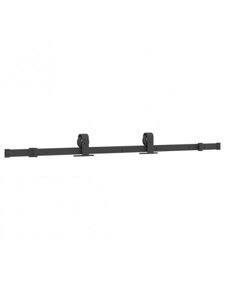 Porta Scorrevole Set Ferramenta Nera 76x205 cm Vetro Temperato