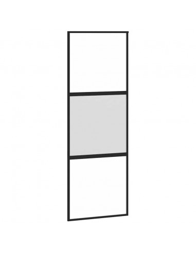 Porta Scorrevole Set Ferramenta Nera 76x205 cm Vetro Temperato