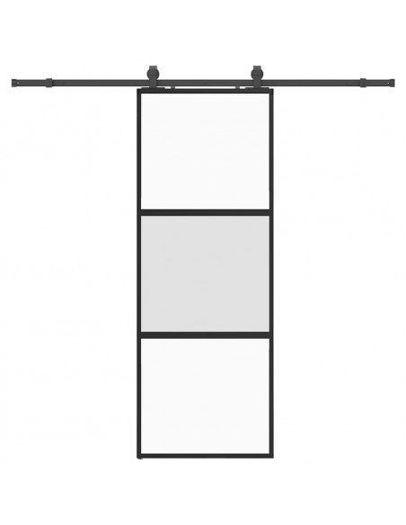 Porta Scorrevole Set Ferramenta Nera 76x205 cm Vetro Temperato