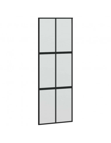 Porta Scorrevole Set Ferramenta Nera 76x205 cm Vetro Temperato