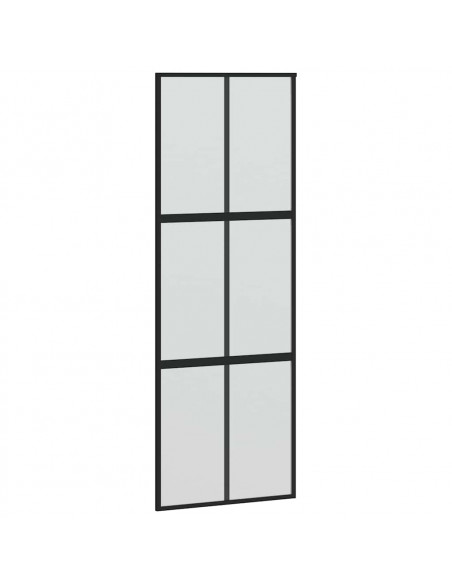Porta Scorrevole Set Ferramenta Nera 76x205 cm Vetro Temperato