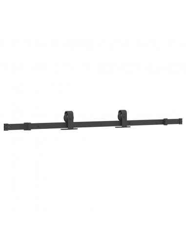 Porta Scorrevole Set Ferramenta Nera 76x205 cm Vetro Temperato