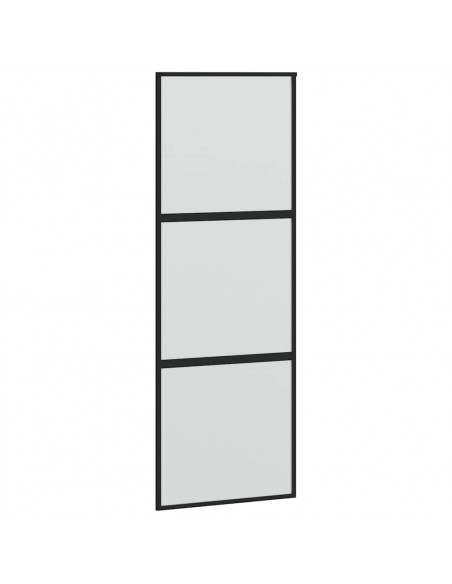 Porta Scorrevole Set Ferramenta Nera 76x205 cm Vetro Temperato