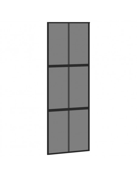 Porta Scorrevole Set Ferramenta Nera 76x205 cm Vetro Temperato
